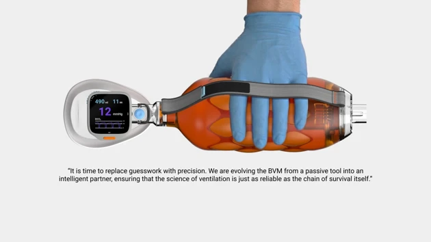 A hand in a glove holding a smart device.