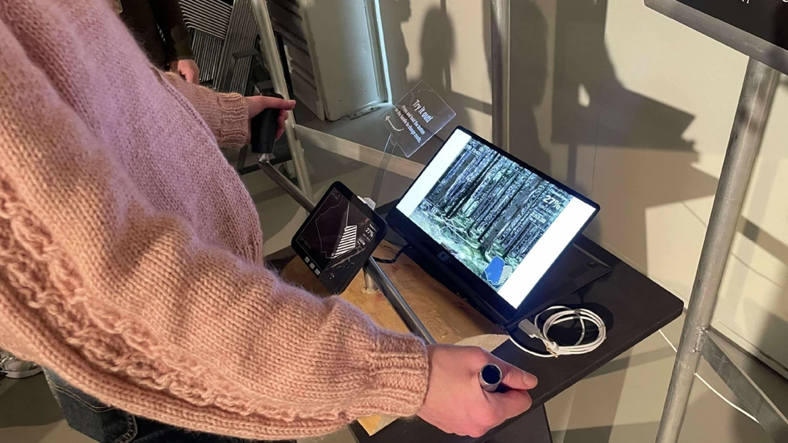 Testing the interactive exhibition.