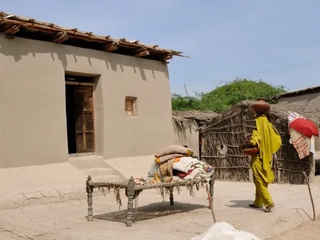 Människor och hus, landsbygdsmiljö i Pakistan