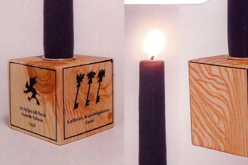 Trälåda med stearinljus