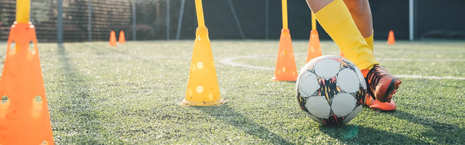 Fotbollsspelare på träning