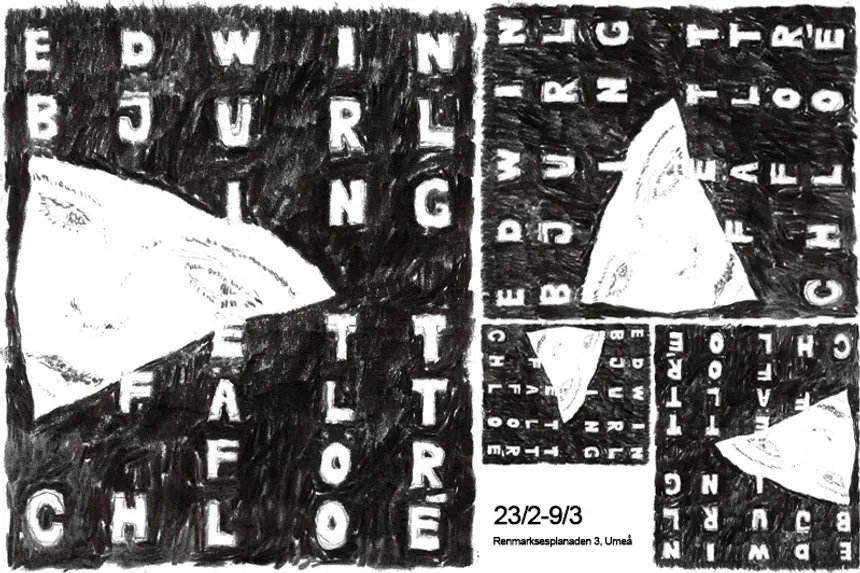 Vit text på svart botten