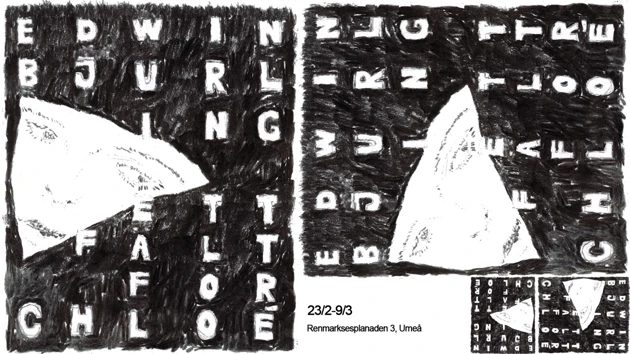 Vit text på svart botten