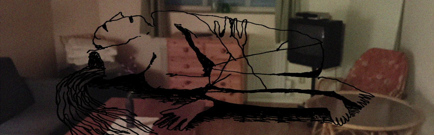 Teckning på rumsinteriör