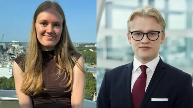 Två olika bilder är ihopsatta bredvid varandra, till höger porträtt av Jennifer Granlund, till vänster porträtt av Klas Törmä.