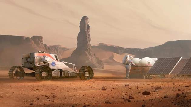 Mars Roving Vehicle, Joakim Englander's 2017 grad project in collaboration with NASA, is a lightweight, single-astronaut transport designed for short exploration missions on the Martian surface, developed with future human expeditions in mind.