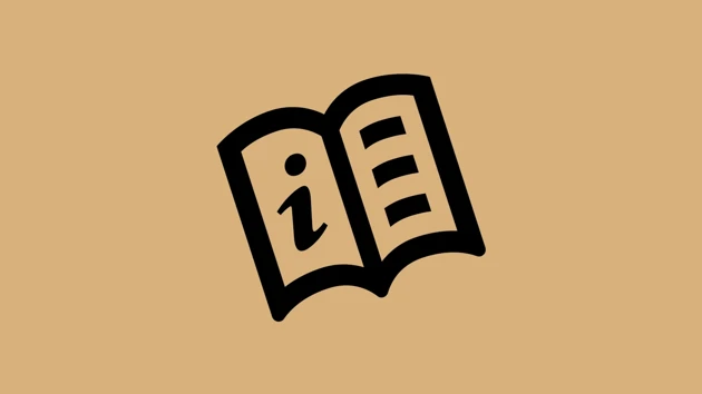 An open book with an i for information on one page.