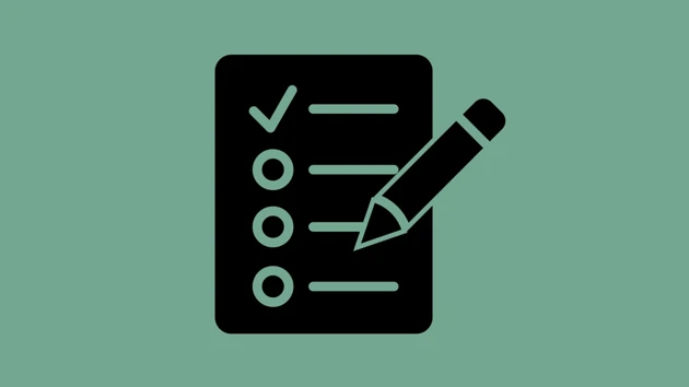 Checklist with a pen.