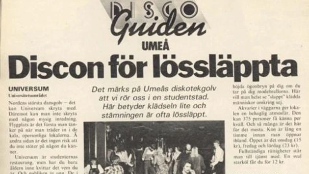 Affisch som berättar om disco i Universum