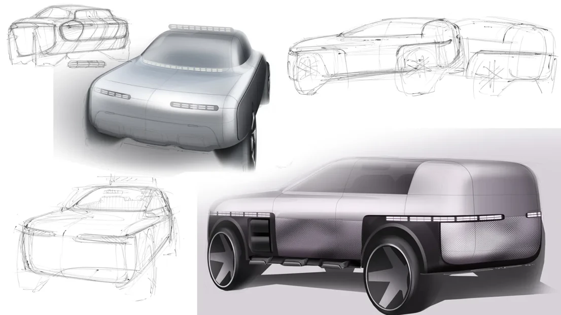 Sketch02: through experiments on trying different proportions and surface treatments, a design language of ‘A rounded cube’ was chosen as a base for further development.