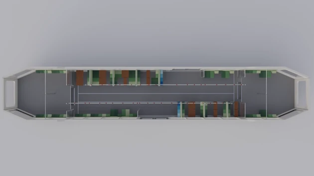 Top view over layout