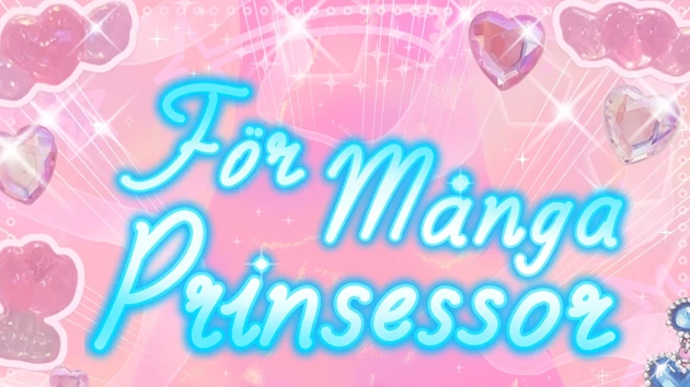 Rosa affisch med blå text