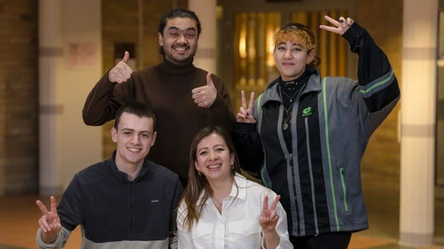 Image of four international students