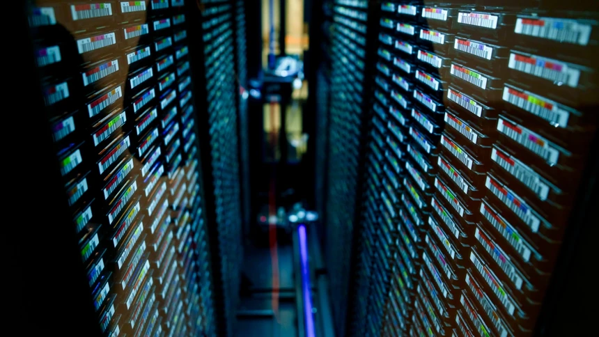 Tape robot, lots of data, archival of data, long-term storage