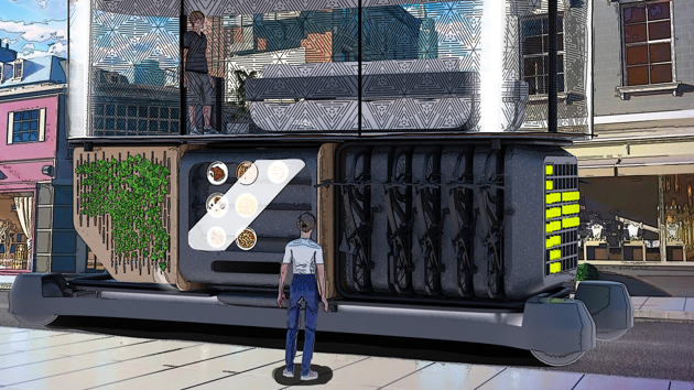 The Chicago system in chicago focuses on a rentable meeting space for companies and freelancers. It has a fully covered roof top made of sustainable photochromic glass with textures inspired by Chicago architecture.