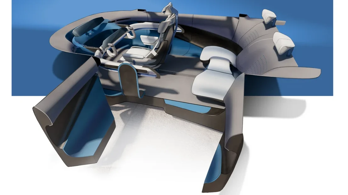 Overview of the 3-seater layout to provide as much space to move around for the person in the front seat.
