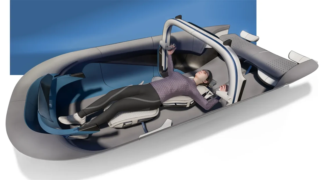 U-move bar can move throughout the interior, allowing for different activities, for example the bench press.
