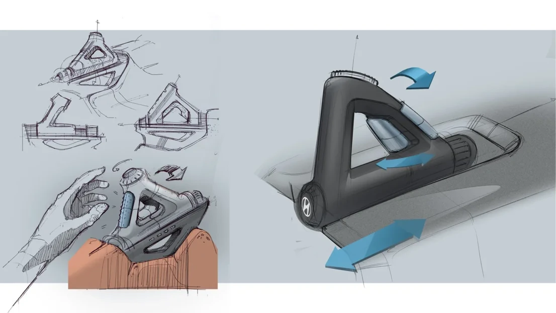 The vehicle is controlled by rotating and sliding movements of the two sidestick left and right of the driver.