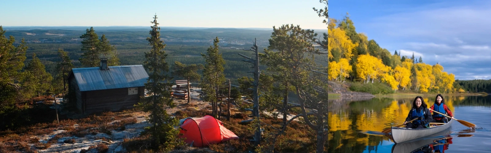 Friluftsliv med tältning och kanoting
