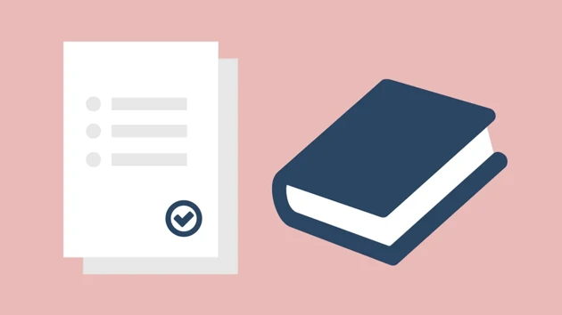 A document icon and a book.