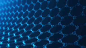 3D-illustration för att illustrera atomstrukturen för materialet grafen.