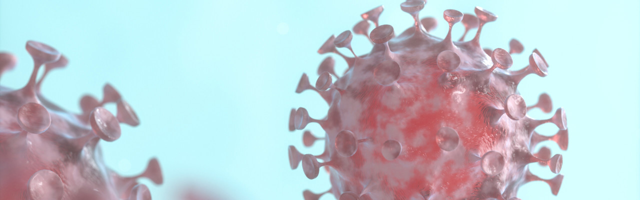 Animerad närbild på coronavirus.