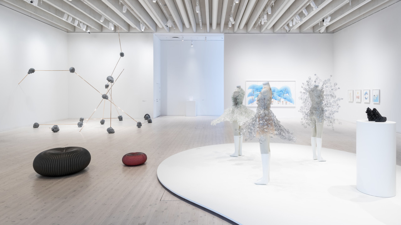 Utställningsvy från Bildmuseets utställning Entangle / Konst och fysik