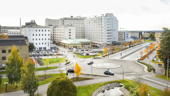 Vy över Norrlands universitetssjukhus