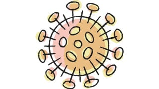 Illustration på ett coronavirus.