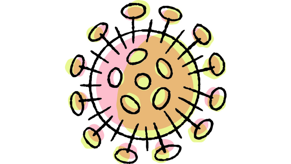 Illustration på ett coronavirus.
