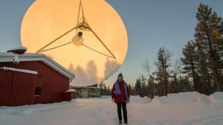 Asta Pellinen Wannberg vid forskningsstationen i Abisko.