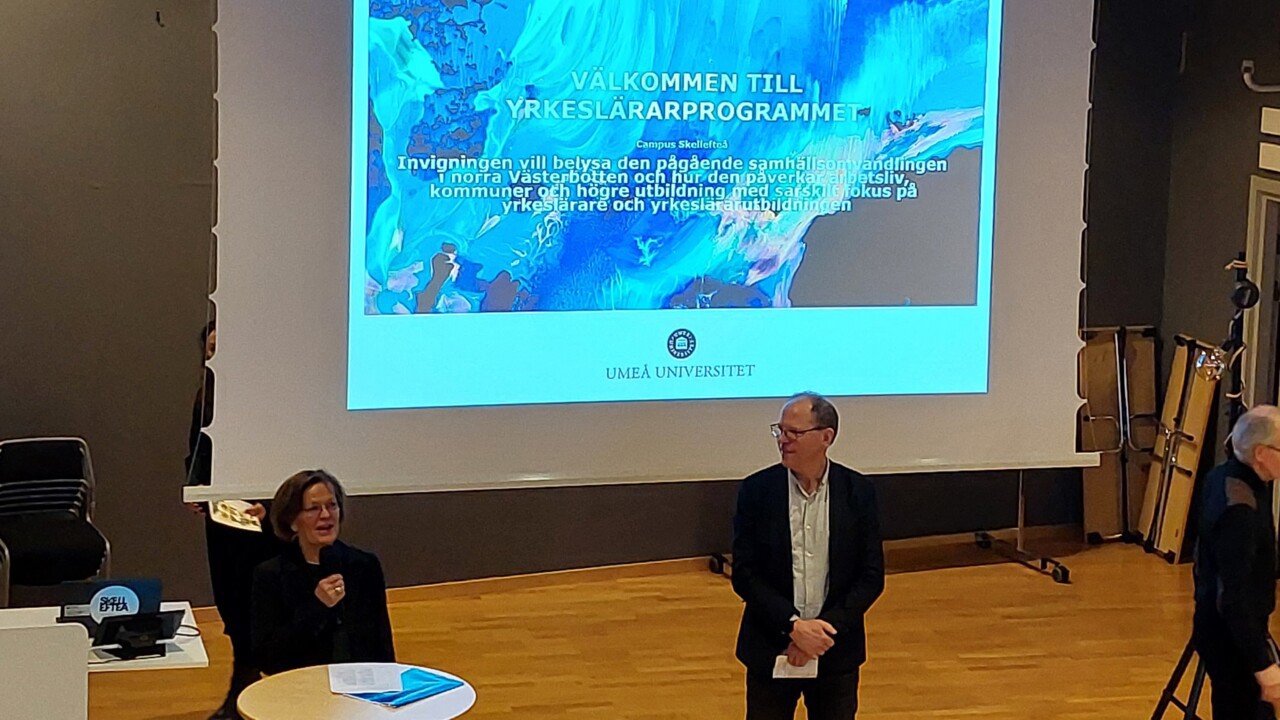 Invigning av yrkeslärarutbildningen vid Campus Skellefteå med vicerektor Dieter Müller och avdelningschef Erik Burstrand
