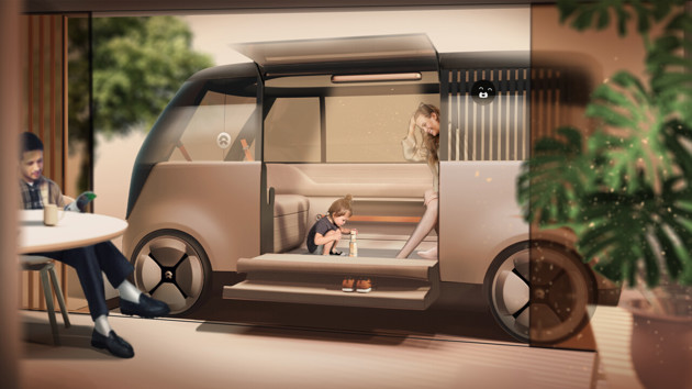 Homi provides the family with a vehicle for their daily transportation needs, and doubles as a smart assistant and physical extension to the home space.