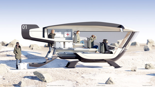 Interior configuration for 6 passengers + scientific equipment.