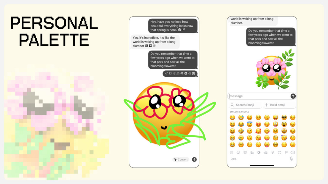 Personal Palette: Emojis are the hand gestures of the internet. What if they could become even more unique, like your way of speaking.