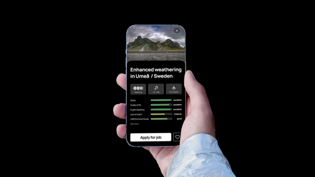 Mockup på en mobilapplikation