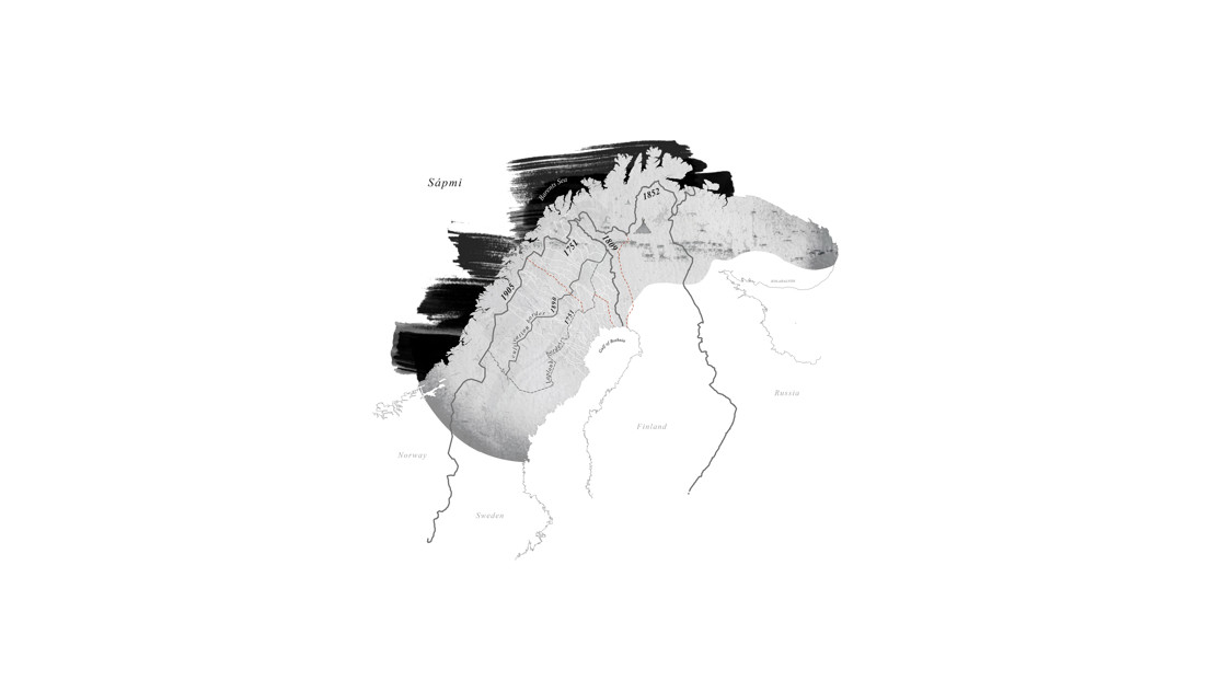 Map of Sápmi with boundaries