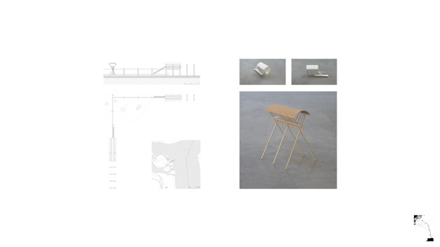 Section, plan and site plan. Models.