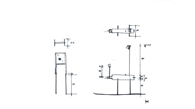 Drawing of Fragments from The Wall, 1:1 installation.