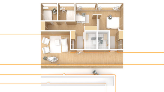 Drawing, floor plan by student