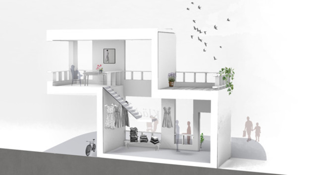 Drawing, building, from student work