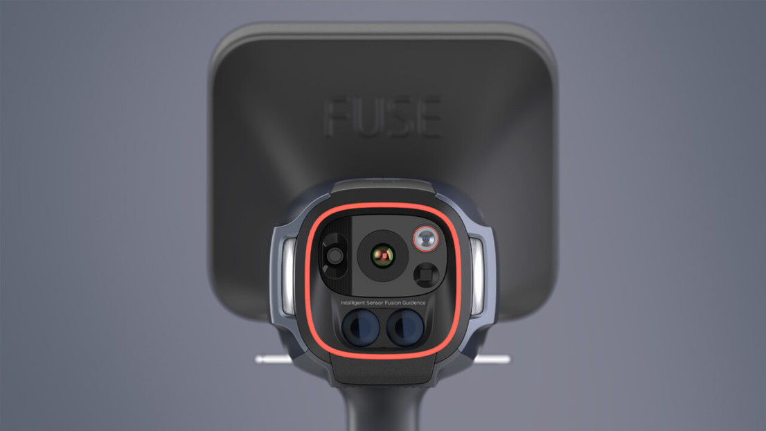 FUSE has a set of sensors and cameras together with the flashlights and a laser pointer.