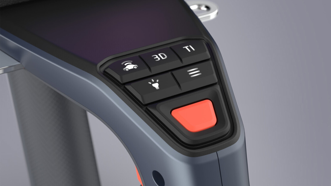 The keypad is made in one piece in order to provide a water-proof solution to be used in the harsh environment.