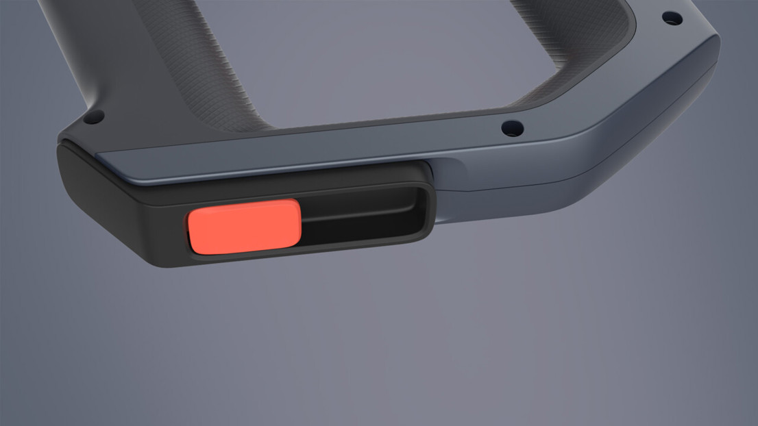 The battery has a lever in order to lock and release the battery securely.