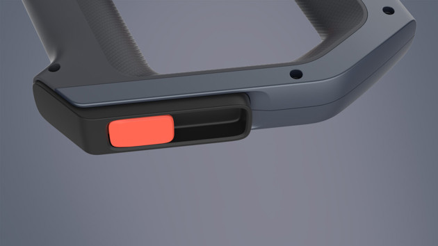 The battery has a lever in order to lock and release the battery securely.