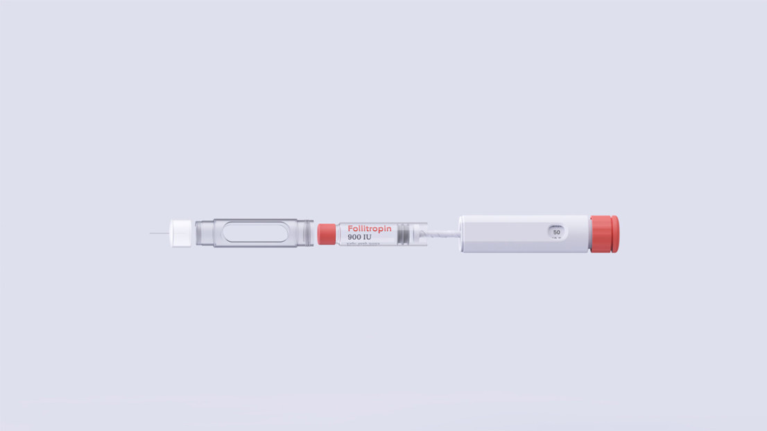 Exploded view of different parts of the injector pen