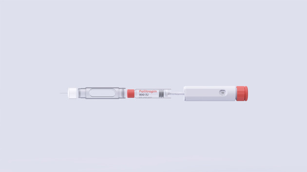 Exploded view of different parts of the injector pen